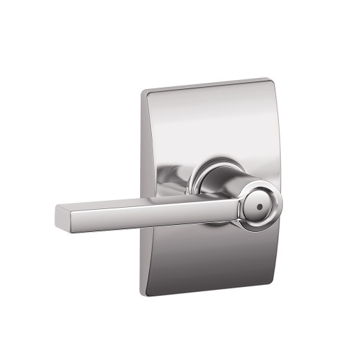 Schlage Residential F40 Latitude Privacy Lever Lock With Century Trim Function, Decorative, Bright Polished Chrome