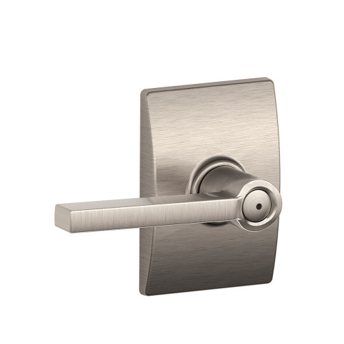 Schlage Residential F40 Latitude Privacy Lever Lock With Century Trim Function, Decorative, Satin Nickel