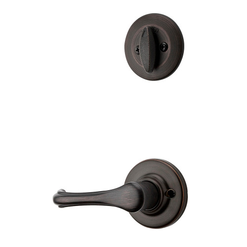 Kwikset Dorian Lever Interior Single Cylinder Handleset Trim, Venetian Bronze