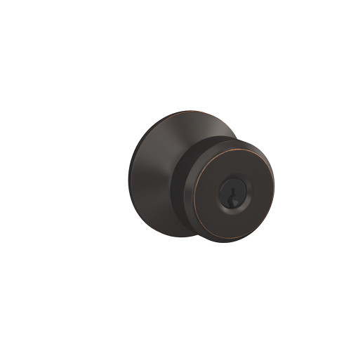 Schlage Residential F51A Bowery Keyed Entry Knob Lock Function, Aged Bronze