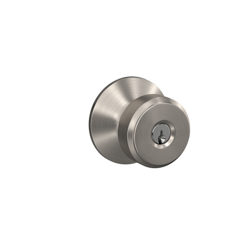 Schlage Residential F51A Bowery Keyed Entry Knob Lock Function, Satin Nickel
