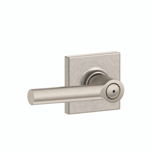 Schlage Residential F40 Broadway Privacy Lever Lock With Collins Trim Function, Decorative, Satin Nickel