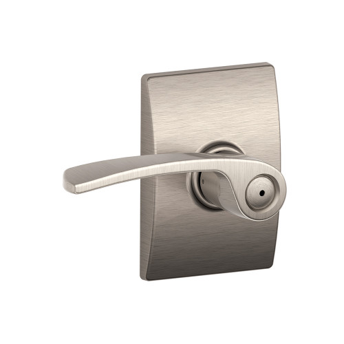 Schlage Residential F40 Merano Privacy Lever Lock With Century Trim Function, Decorative, Satin Nickel