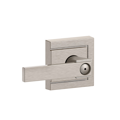 Schlage Residential F40 Northbrook Privacy Lever Lock With Upland Trim Function, Decorative, Satin Nickel