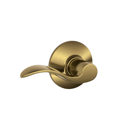 Schlage Residential F10 Accent Passage Lever Lock Function, Antique, Satin Brass Blackened