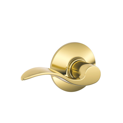Schlage Residential F10 Accent Passage Lever Lock Function, Lifetime, Bright Brass