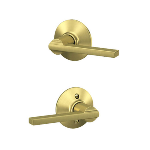 Schlage Residential F10 Latitude Passage Lever Lock Function, Satin Brass