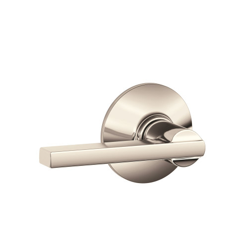 Schlage Residential F10 Latitude Passage Lever Lock Function, Bright Polished Nickel