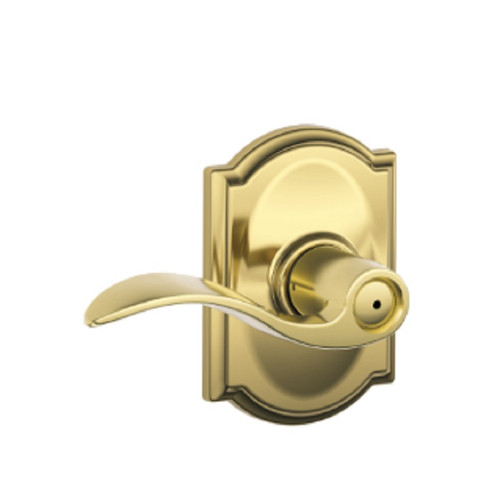 Schlage Residential F40 Accent Privacy Lever Lock With Camelot Trim Function, Decorative, Bright Polished Brass