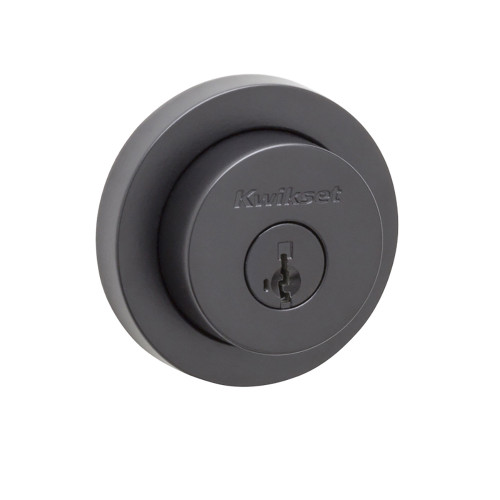 Kwikset Milan Single Cylinder Deadbolt X Thumbturn, Round Rose, Smartkey, 6-Way Adjustable Latch, Round And Square Corner Strikes, Keyed Alike, Matte Black