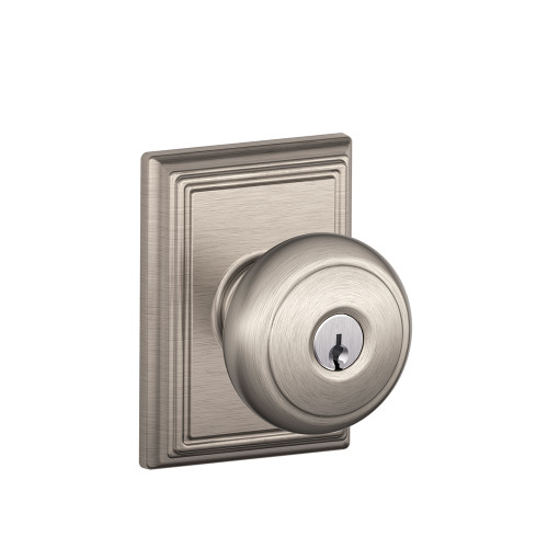Schlage Residential F51A Andover Keyed Entry Knob Lock With Addison Trim Function, Decorative, Satin Nickel