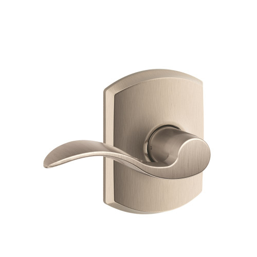 Schlage Residential F10 Accent Passage Lever Lock With Greenwich Trim Function, Decorative, Satin Nickel
