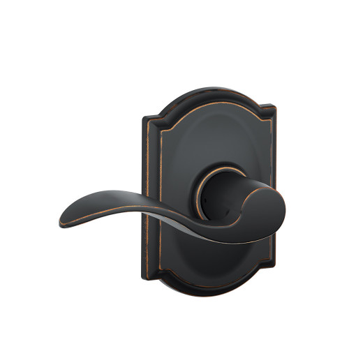 Schlage Residential F10 Accent Passage Lever Lock With Camelot Trim Function, Decorative, Aged Bronze