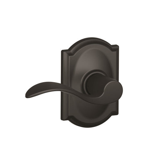 Schlage Residential F10 Accent Passage Lever Lock With Camelot Trim Function, Decorative, Matte Black