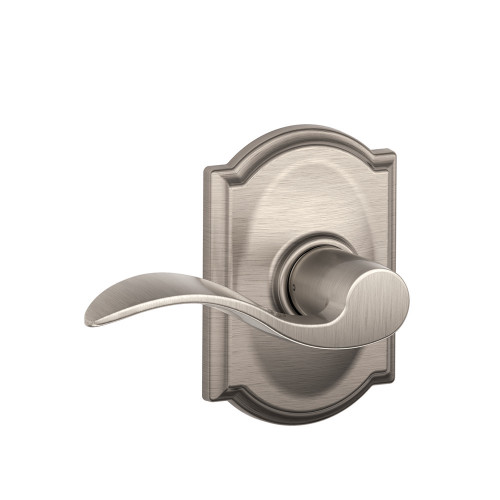 Schlage Residential F10 Accent Passage Lever Lock With Camelot Trim Function, Decorative, Satin Nickel