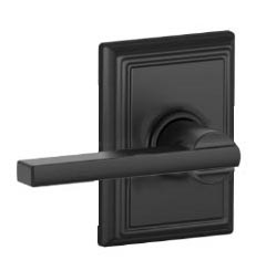 Schlage Residential F10 Latitude Passage Lever Lock With Addison Trim Function, Decorative, Matte Black