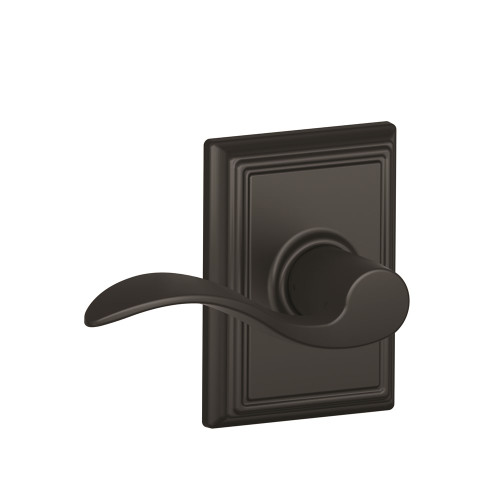Schlage Residential F10 Accent Passage Lever Lock With Addison Trim Function, Decorative, Matte Black