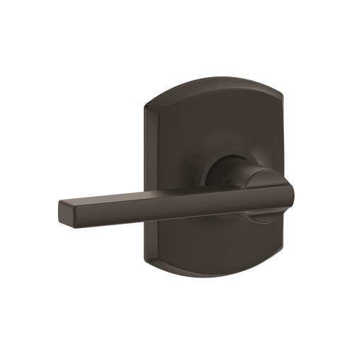 Schlage Residential F10 Latitude Passage Lever Lock With Greenwich Trim Function, Decorative, Matte Black
