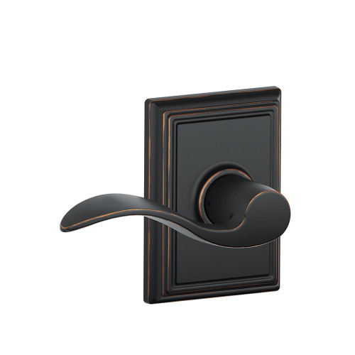 Schlage Residential F10 Accent Passage Lever Lock With Addison Trim Function, Decorative, Aged Bronze