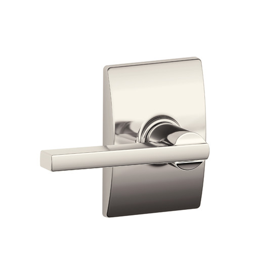Schlage Residential F10 Latitude Passage Lever Lock With Century Trim Function, Decorative, Bright Polished Nickel