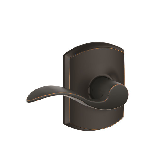Schlage Residential F10 Accent Passage Lever Lock With Greenwich Trim Function, Decorative, Aged Bronze