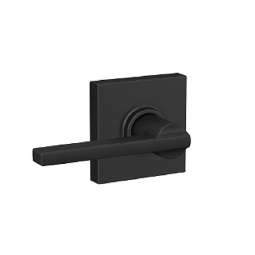 Schlage Residential F10 Latitude Passage Lever Lock With Collins Trim Function, Decorative, Matte Black