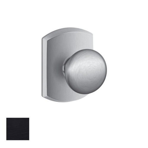 Schlage Residential F40 Plymouth Privacy Knob Lock With Greenwich Trim Function, Decorative, Matte Black