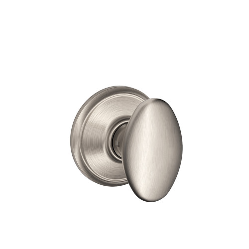 Schlage Residential F10 Siena Passage Knob Lock Function, Satin Nickel
