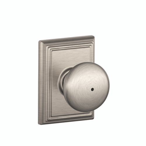 Schlage Residential F40 Plymouth Privacy Knob Lock With Addison Trim Function, Decorative, Satin Nickel