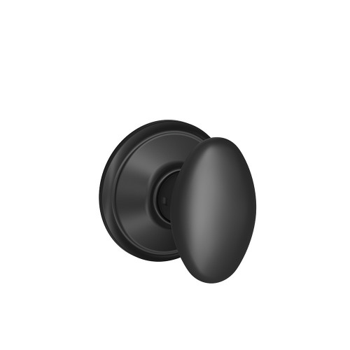 Schlage Residential F10 Siena Passage Knob Lock Function, Matte Black