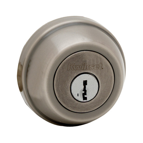 Kwikset 785 Double Cylinder Deadbolt Smartkey With Round Corner Adjustable Latch And Round Corner Strike, Satin Nickel Blackened