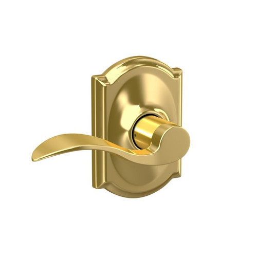 Schlage Residential F10 Accent Passage Lever Lock With Camelot Trim Function, Decorative, Bright Polished Brass