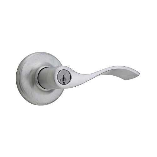 Kwikset Balboa Keyed Entry Lever Smartkey With 6-Way Adjustable Latch And Round Corner Strike, Satin Chrome