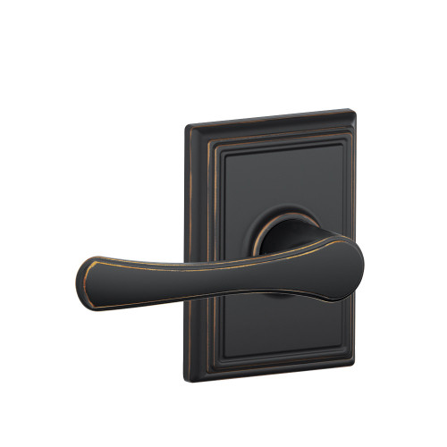 Schlage Residential F10 Avila Passage Lever Lock With Addison Trim Function, Decorative, Aged Bronze
