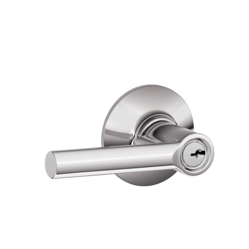 Schlage Residential F51A Broadway Keyed Entry Lever Lock Function, Bright Polished Chrome