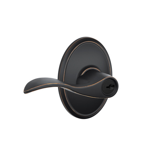 Schlage Residential F51A Accent Keyed Entry Lever Lock With Wakefield Trim Function, Decorative, Aged Bronze