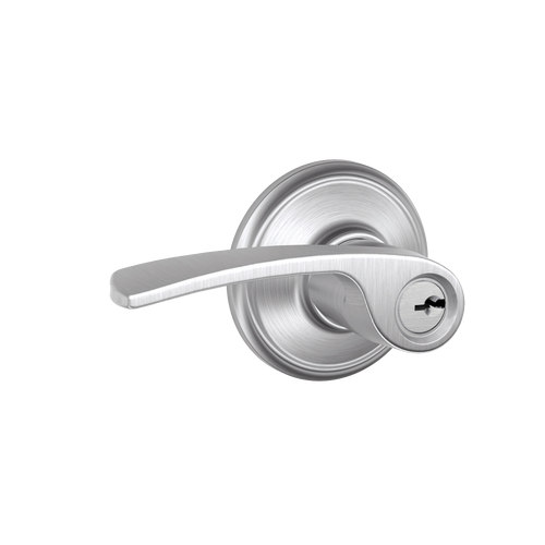 Schlage Residential F51A Merano Keyed Entry Lever Lock Function, Satin Chrome
