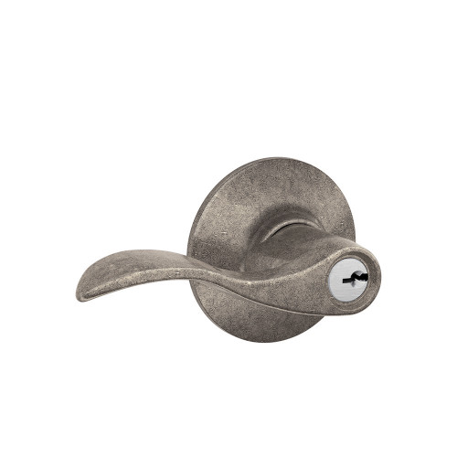 Schlage Residential F51A Accent Keyed Entry Lever Lock Function, Distressed, Nickel Plated Blackened