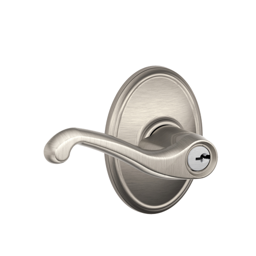 Schlage Residential F51A Flair Keyed Entry Lever Lock With Wakefield Trim Function, Decorative, Satin Nickel