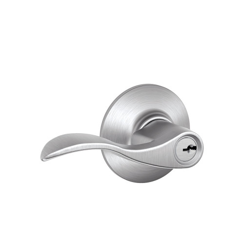 Schlage Residential F51A Accent Keyed Entry Lever Lock Function, Satin Chrome