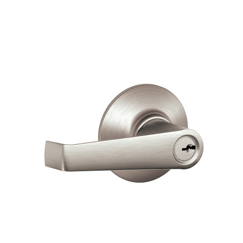 Schlage Residential F51A Elan Keyed Entry Lever Lock Function, Satin Nickel