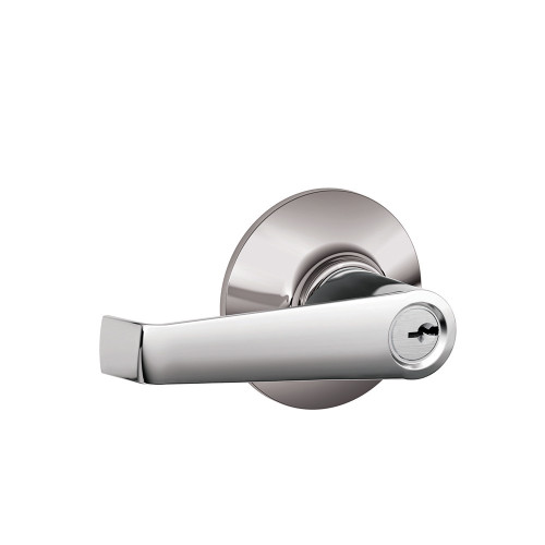Schlage Residential F51A Elan Keyed Entry Lever Lock Function, Bright Polished Chrome