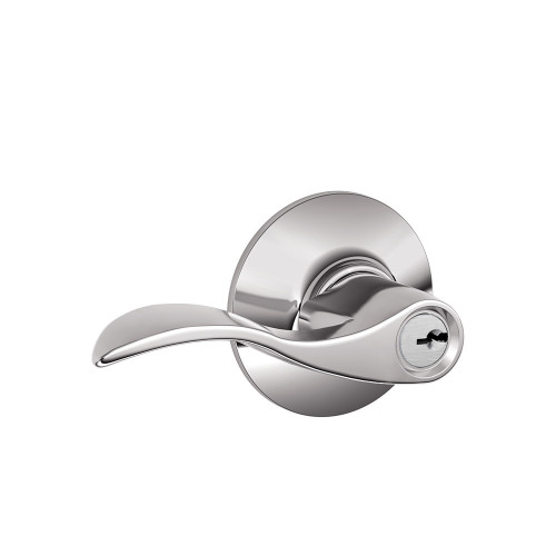 Schlage Residential F51A Accent Keyed Entry Lever Lock Function, Bright Polished Chrome