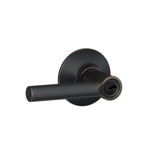 Schlage Residential F51A Broadway Keyed Entry Lever Lock Function, Aged Bronze
