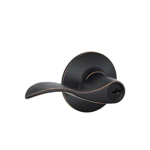 Schlage Residential F51A Accent Keyed Entry Lever Lock Function, Aged Bronze