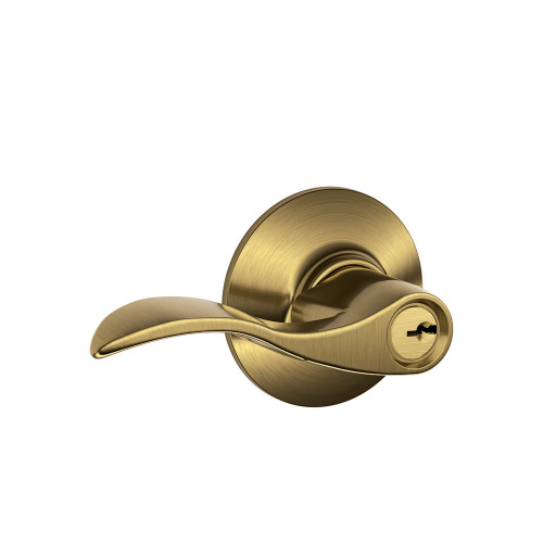 Schlage Residential F51A Accent Keyed Entry Lever Lock Function, Antique, Satin Brass Blackened