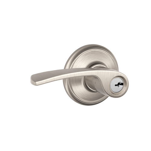 Schlage Residential F51A Merano Keyed Entry Lever Lock Function, Satin Nickel