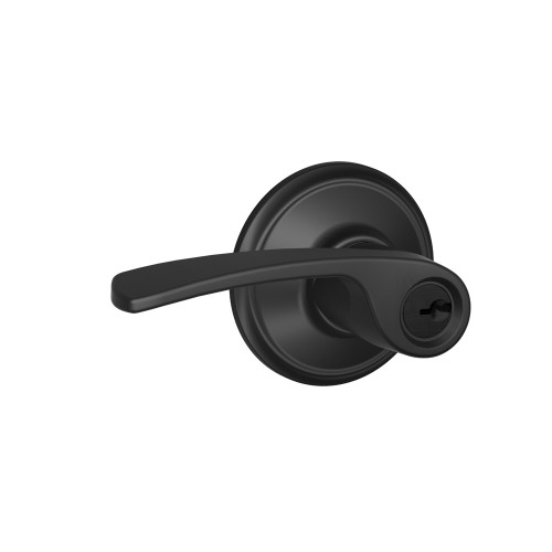 Schlage Residential F51A Merano Keyed Entry Lever Lock Function, Matte Black
