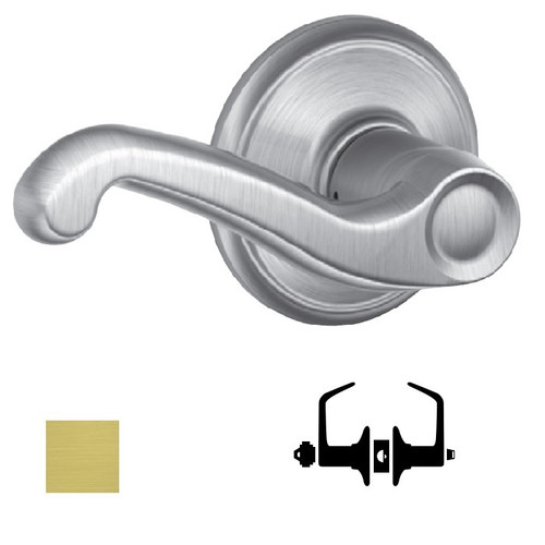 Schlage Residential F51A Flair Keyed Entry Lever Lock Function, Satin Brass