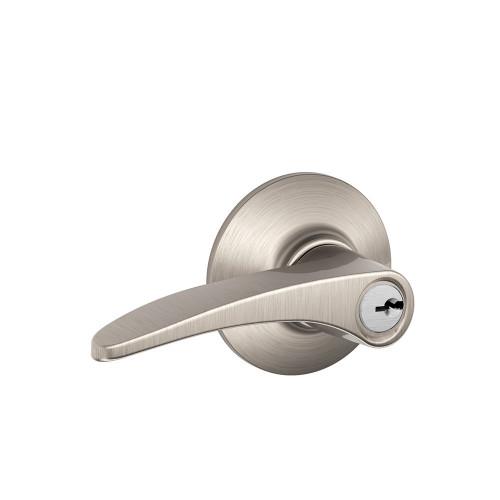 Schlage Residential F51A Manhattan Keyed Entry Lever Lock Function, Satin Nickel